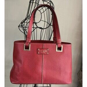 Kate Spade New York Bailey Red Pebbled Leather Handbag NWOT